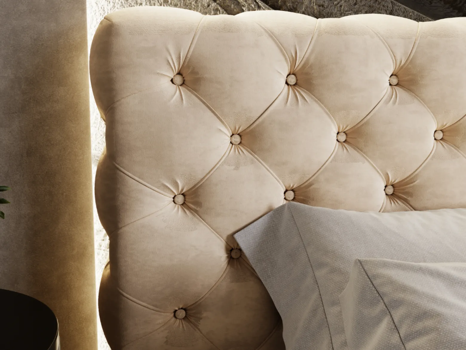 Łóżko chesterfield APOLLO 120x200 beżowe z pojemnikiem