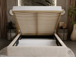 Łóżko chesterfield APOLLO 120x200 beżowe z pojemnikiem