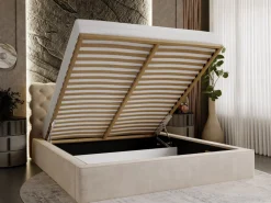 Łóżko chesterfield APOLLO 120x200 beżowe z pojemnikiem