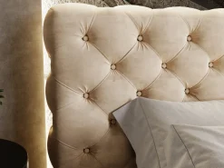 Łóżko chesterfield APOLLO 180x200 beżowe z pojemnikiem