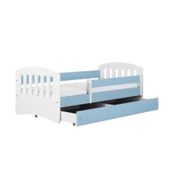 Łóżko Classic 1 niebieskie z szufladą materac piankowy 160x80