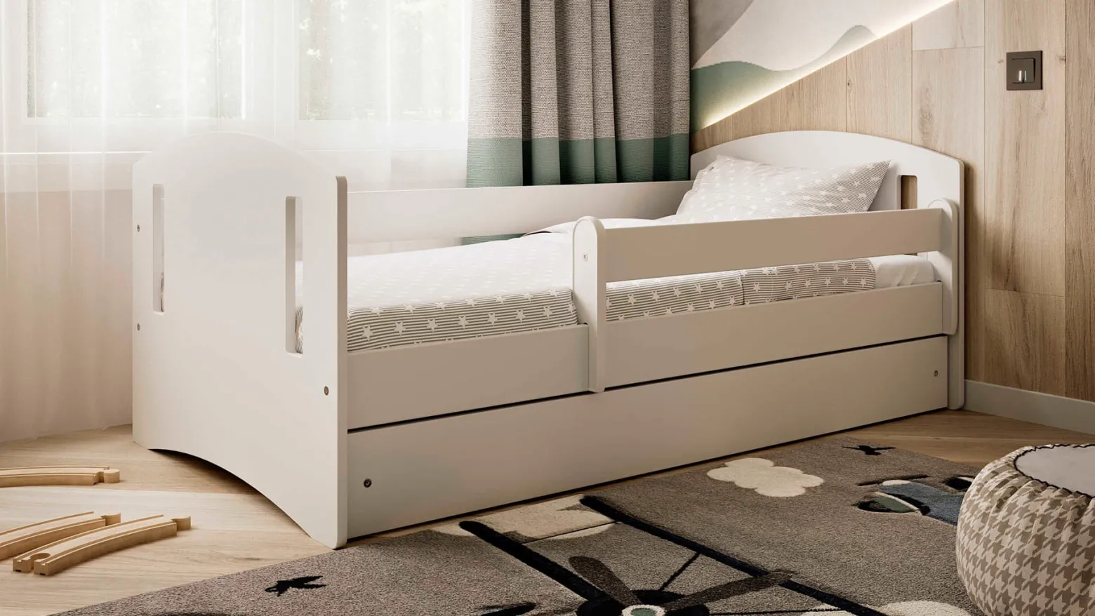 Łóżko Classic2 140x80z szufladą białe