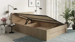 Łóżko 160cm x 200cm Otwierane z boku | BIAŁE | Pojemnik + Stelaż