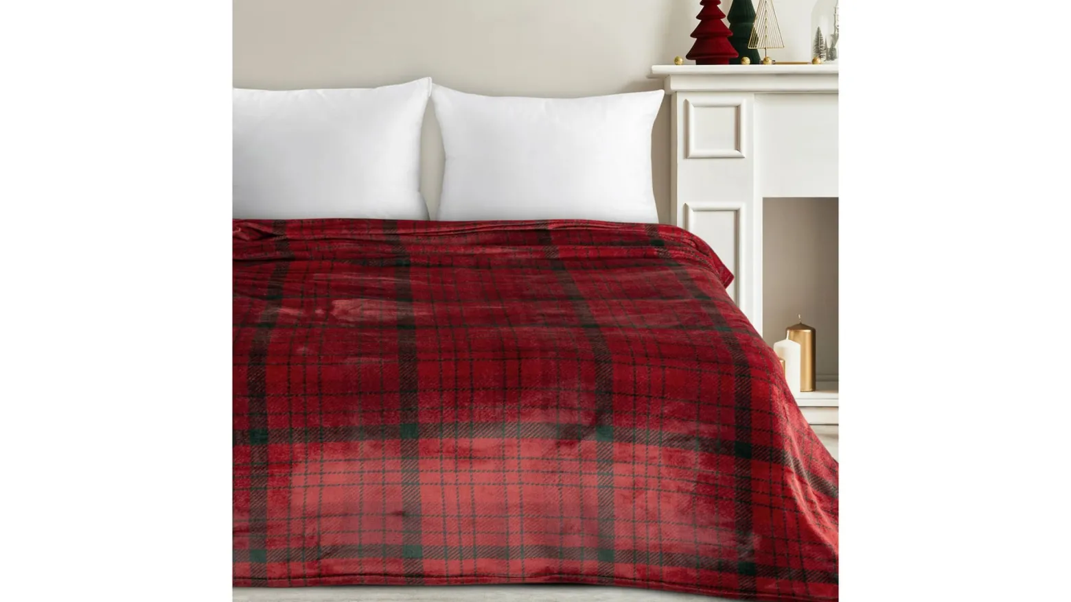 Koc Tartan Red 150x200 cm czerwony