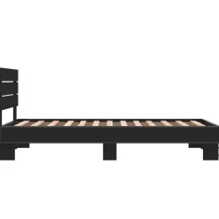 Łóżko Czarne Ze Stelażem Rama Łóżka Do Sypialni Pokoju 75x190 cm