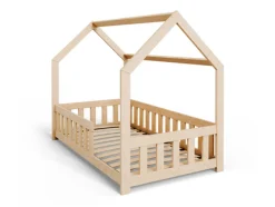 Łóżko Domek DUBI dziecięce 160x80 z materacem - kolor Naturalny