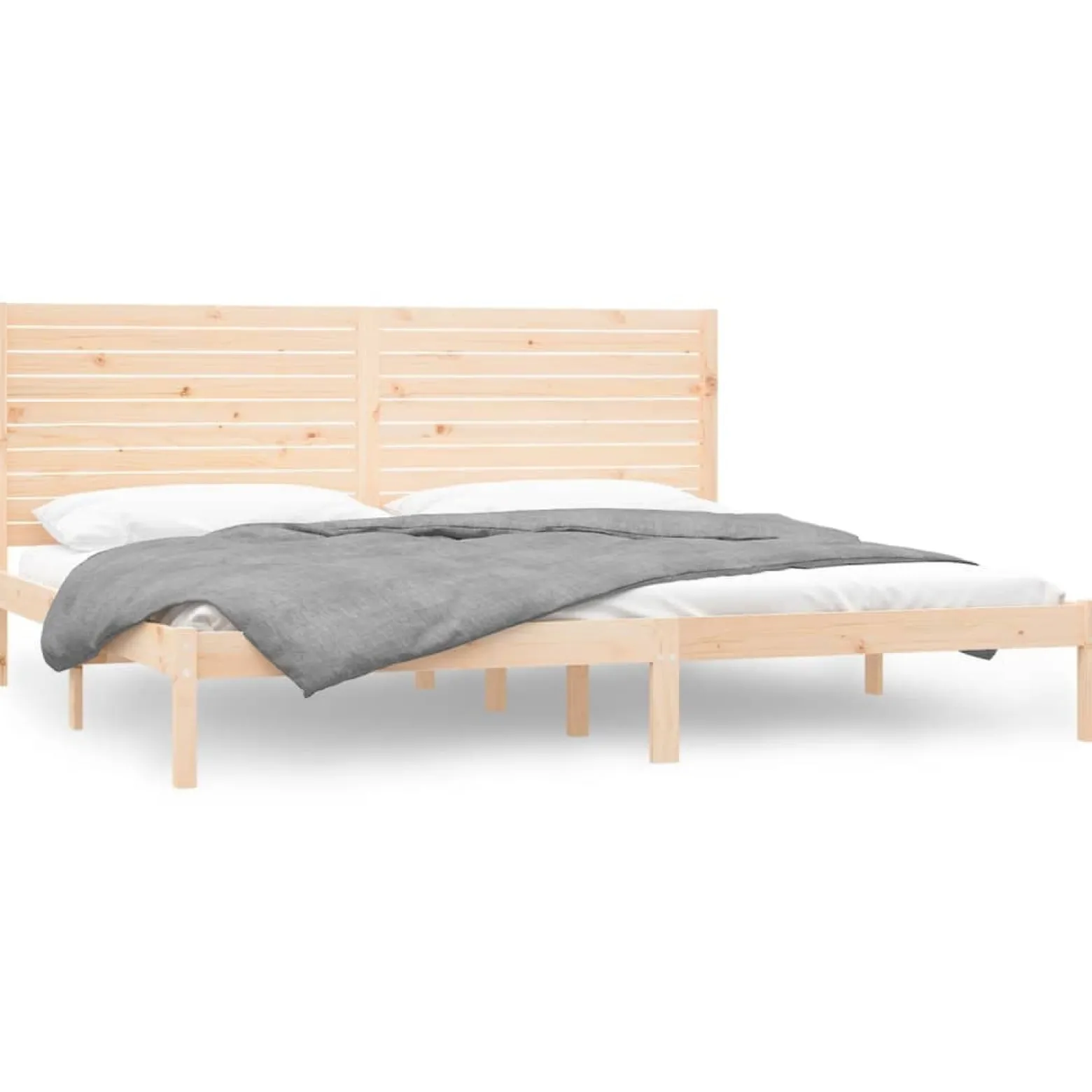 Łóżko Drewniane Brązowe Rama Łóżka Stelaż Do Pokoju Sypialni 200x200 cm