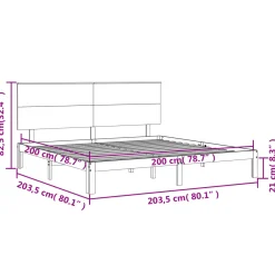 Łóżko Drewniane Brązowe Rama Łóżka Stelaż Do Pokoju Sypialni 200x200 cm