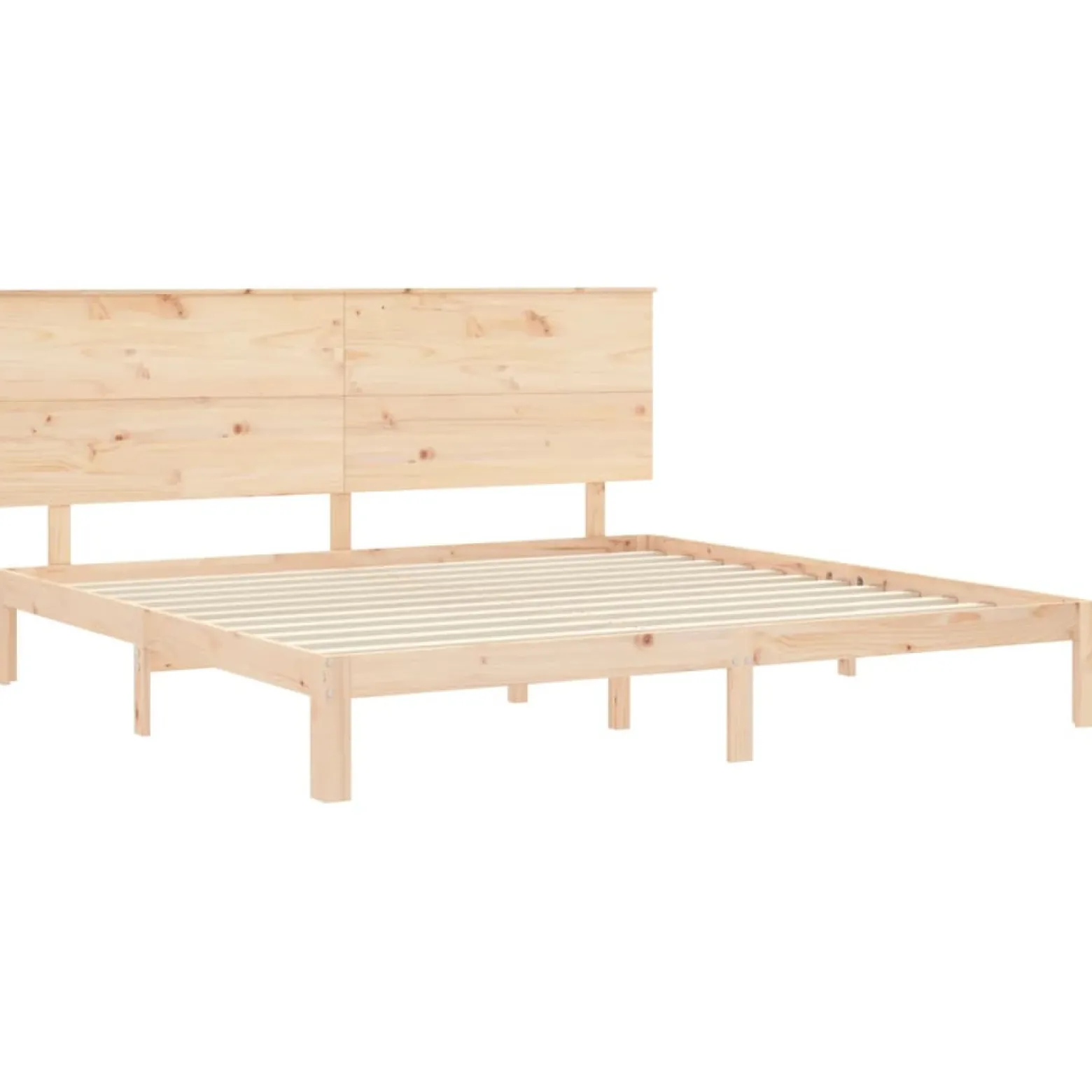 Łóżko Drewniane Brązowe Rama Łóżka Stelaż Do Pokoju Sypialni 200x200 cm