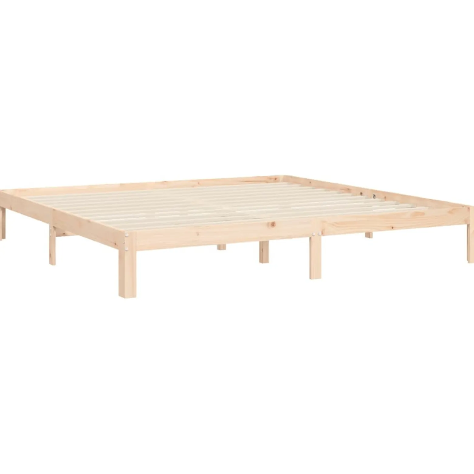 Łóżko Drewniane Brązowe Rama Łóżka Stelaż Do Pokoju Sypialni 200x200 cm