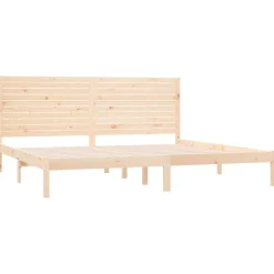 Łóżko Drewniane Brązowe Rama Łóżka Stelaż Do Pokoju Sypialni 180x200 cm