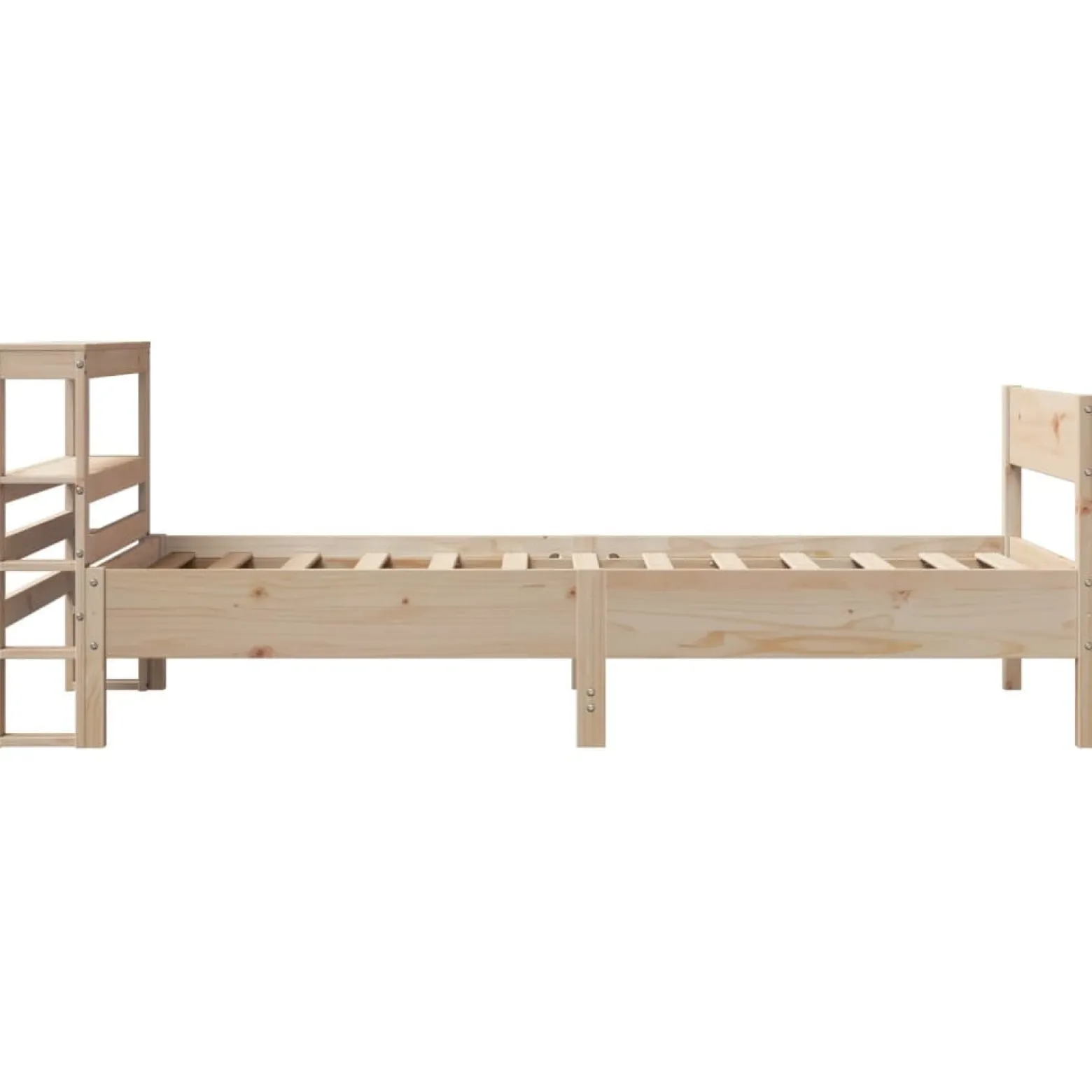 Łóżko Drewniane Brązowe Rama Łóżka Stelaż Do Pokoju Sypialni 75x190 cm