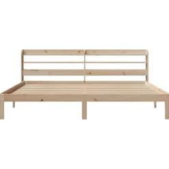 Łóżko Drewniane Brązowe Rama Łóżka Stelaż Do Pokoju Sypialni 200x200 cm