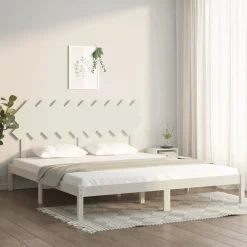 Łóżko Drewniane Rama Łóżka Sofa Biała Do Sypialni Pokoju 180x200 cm