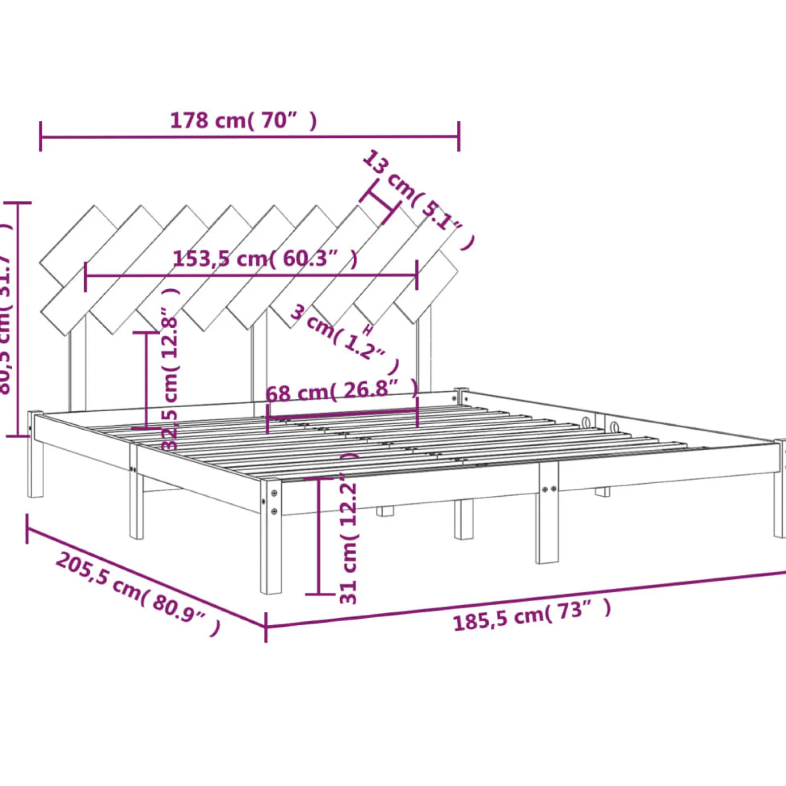 Łóżko Drewniane Rama Łóżka Sofa Biała Do Sypialni Pokoju 180x200 cm