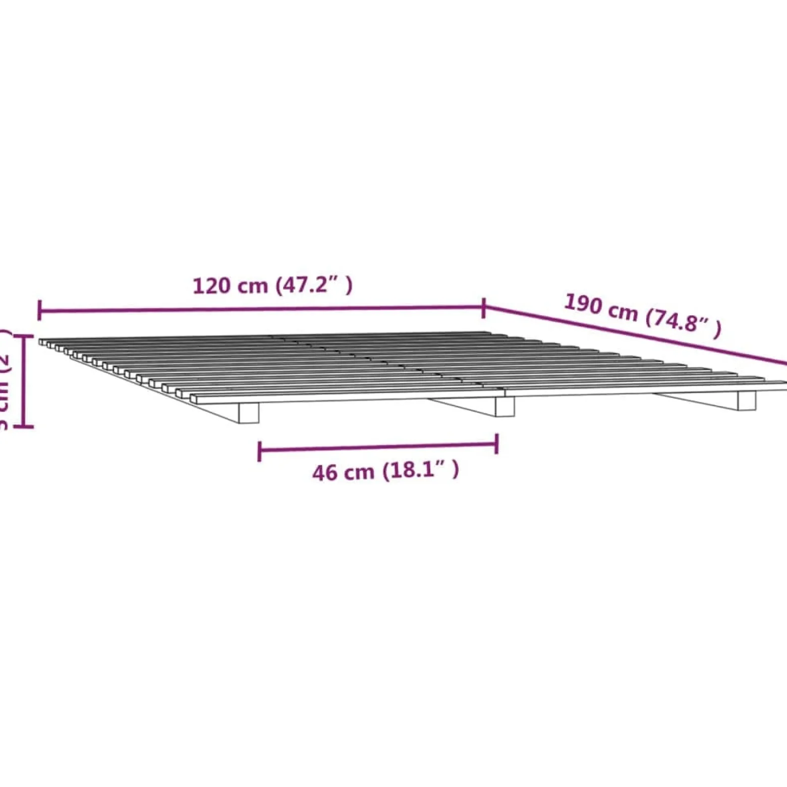 Łóżko Drewniane Rama Łóżka Sofa Biała Do Sypialni Pokoju 120x190 cm