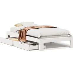 Łóżko Drewniane Rama Łóżka Sofa Biała Do Sypialni Pokoju 75x190 cm