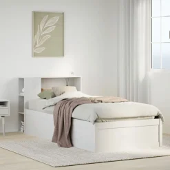 Łóżko drewniane rama łóżka sofa biała do sypialni pokoju 75x190 cm