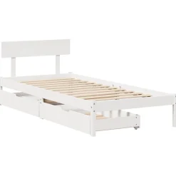 Łóżko drewniane rama łóżka sofa biała do sypialni pokoju 75x190 cm