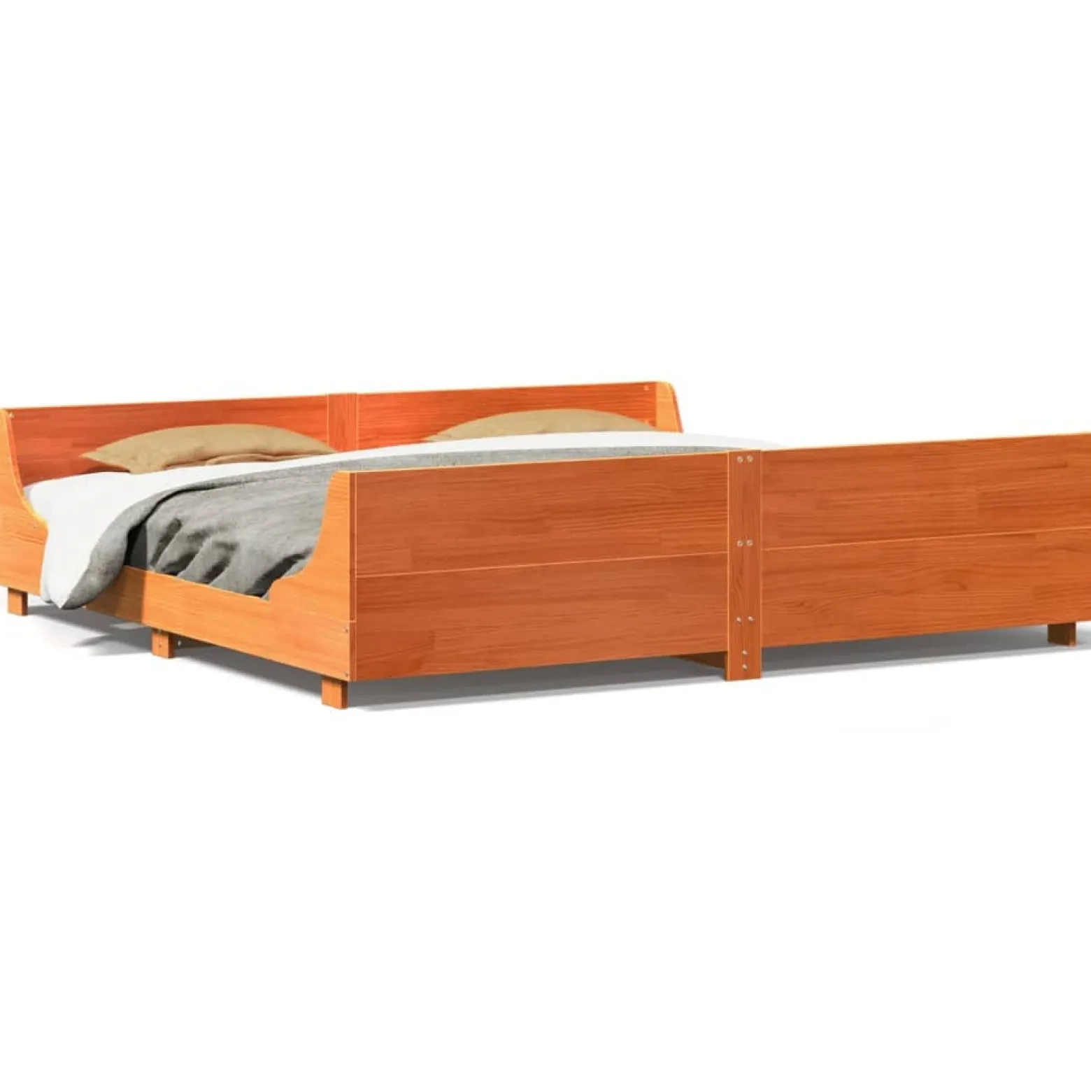 Łóżko Drewniane Rama Łóżka Sofa Brązowe Do Sypialni Pokoju 180x200 cm