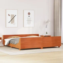 Łóżko Drewniane Rama Łóżka Sofa Brązowe Do Sypialni Pokoju 180x200 cm