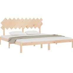 Łóżko Drewniane Rama Łóżka Sofa Brązowe Do Sypialni Pokoju 200x200 cm