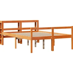 Łóżko Drewniane Rama Łóżka Sofa Brązowe Do Sypialni Pokoju 135x190 cm