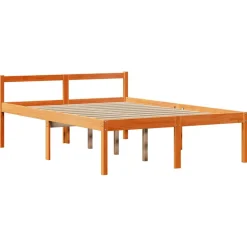 Łóżko Drewniane Rama Łóżka Sofa Brązowe Do Sypialni Pokoju 135x190 cm