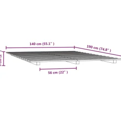Łóżko Drewniane Rama Łóżka Sofa Brązowe Do Sypialni Pokoju 140 x 190 cm