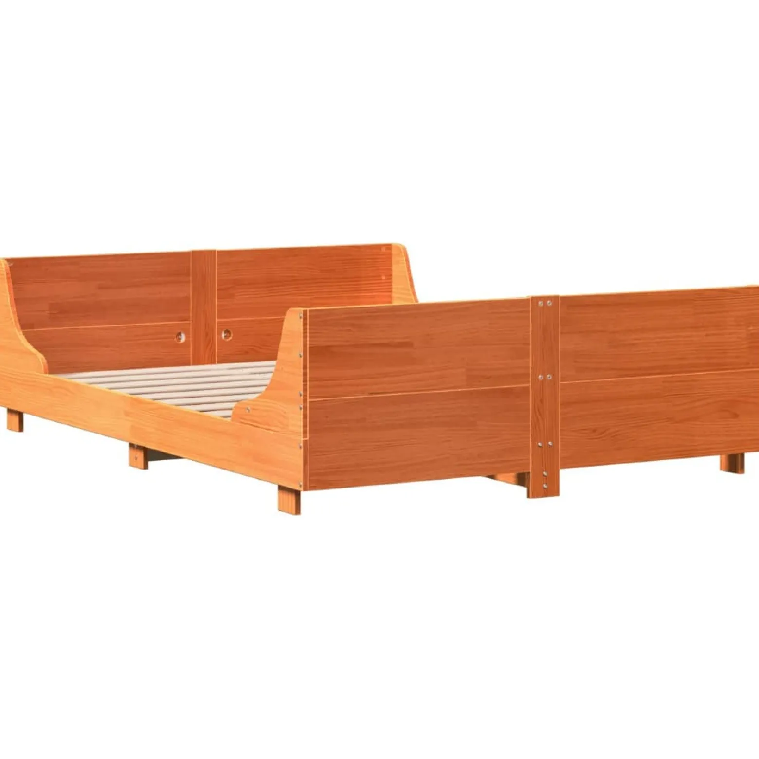 Łóżko Drewniane Rama Łóżka Sofa Brązowe Do Sypialni Pokoju 140x190 cm