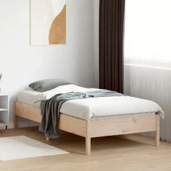 Łóżko Drewniane Rama Łóżka Sofa Brązowe Do Sypialni Pokoju 75x190 cm