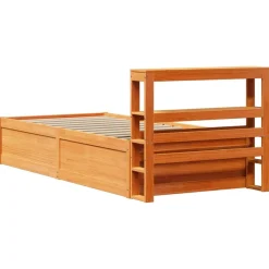 Łóżko Drewniane Rama Łóżka Sofa Brązowe Do Sypialni Pokoju 100x200 cm