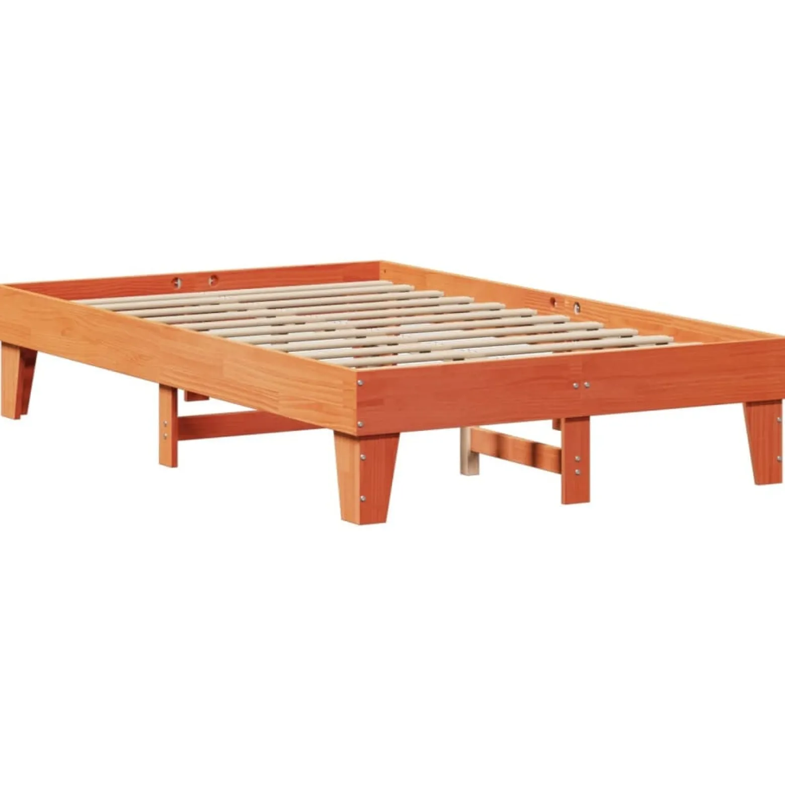 Łóżko Drewniane Rama Łóżka Sofa Brązowe Do Sypialni Pokoju 135x190 cm