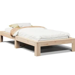 Łóżko Drewniane Rama Łóżka Sofa Brązowe Do Sypialni Pokoju 75x190 cm