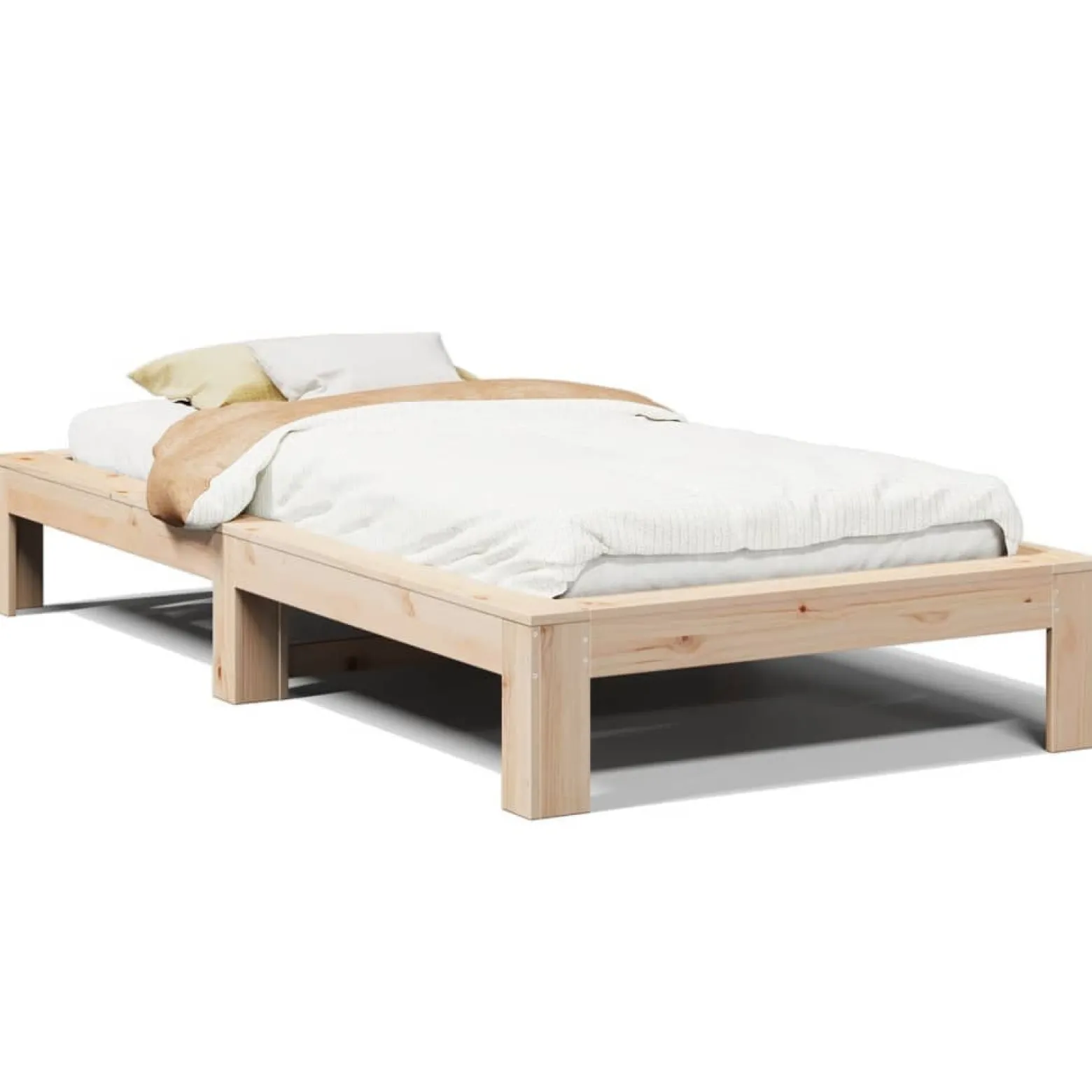 Łóżko Drewniane Rama Łóżka Sofa Brązowe Do Sypialni Pokoju 75x190 cm
