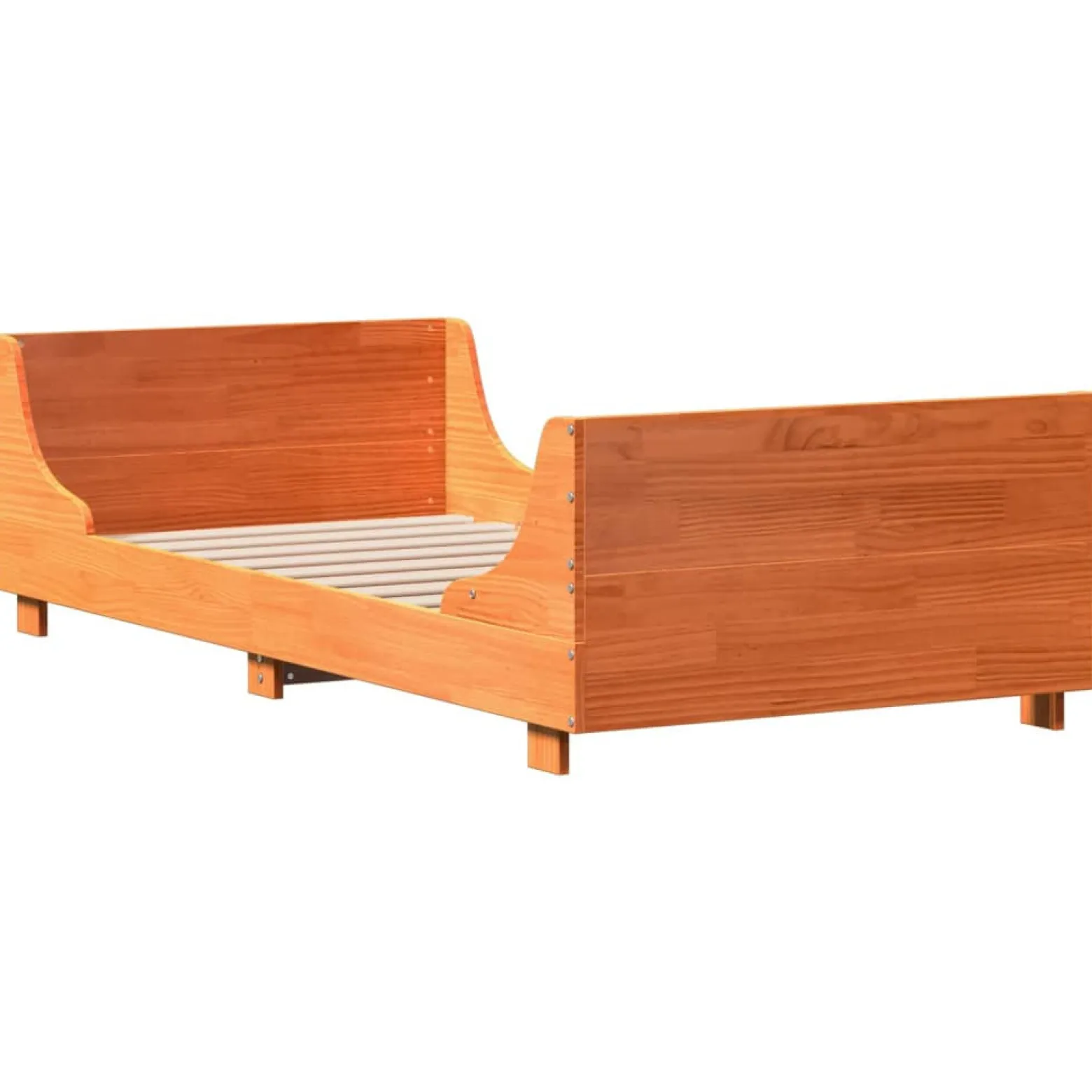 Łóżko Drewniane Rama Łóżka Sofa Brązowe Do Sypialni Pokoju 75x190 cm,