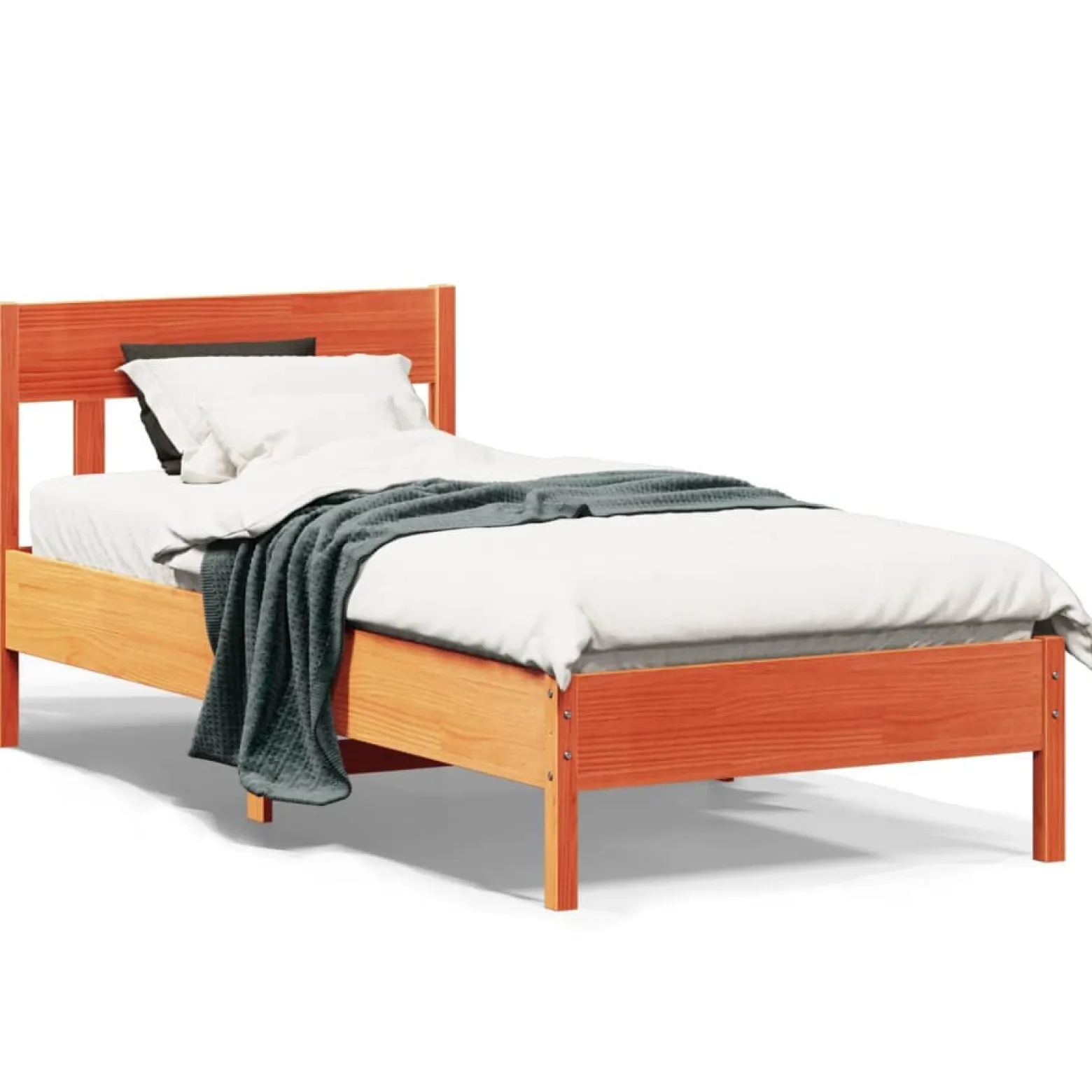 Łóżko Drewniane Rama Łóżka Sofa Brązowe Do Sypialni Pokoju 75x190 cm
