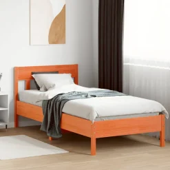 Łóżko Drewniane Rama Łóżka Sofa Brązowe Do Sypialni Pokoju 75x190 cm