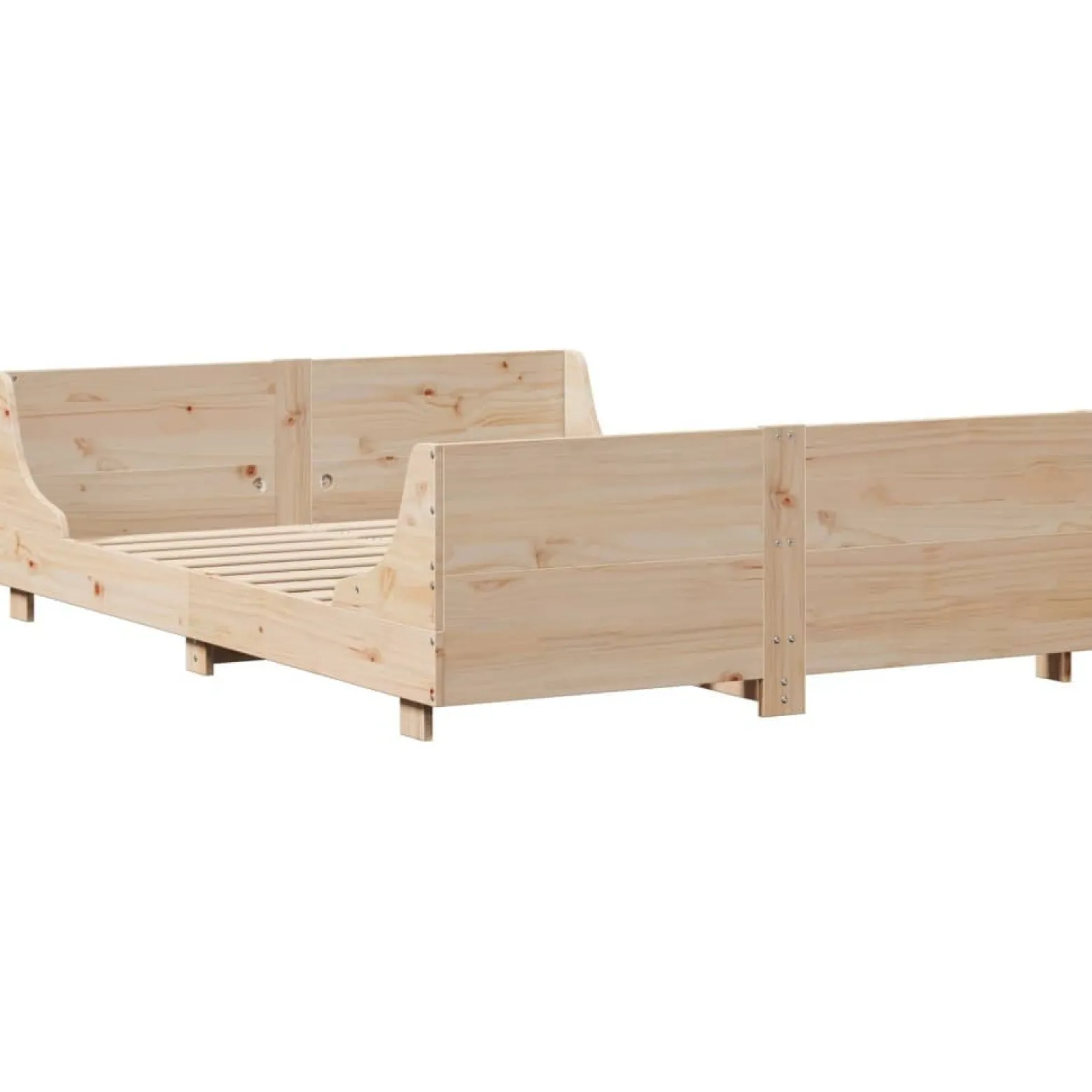 Łóżko Drewniane Rama Łóżka Sofa Brązowe Do Sypialni Pokoju 150x200 cm