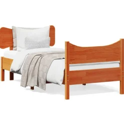 Łóżko Drewniane Rama Łóżka Sofa Brązowe Do Sypialni Pokoju 75x190 cm