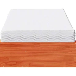 Łóżko Drewniane Rama Łóżka Sofa Ze Stelażem Brązowa 80x200 cm