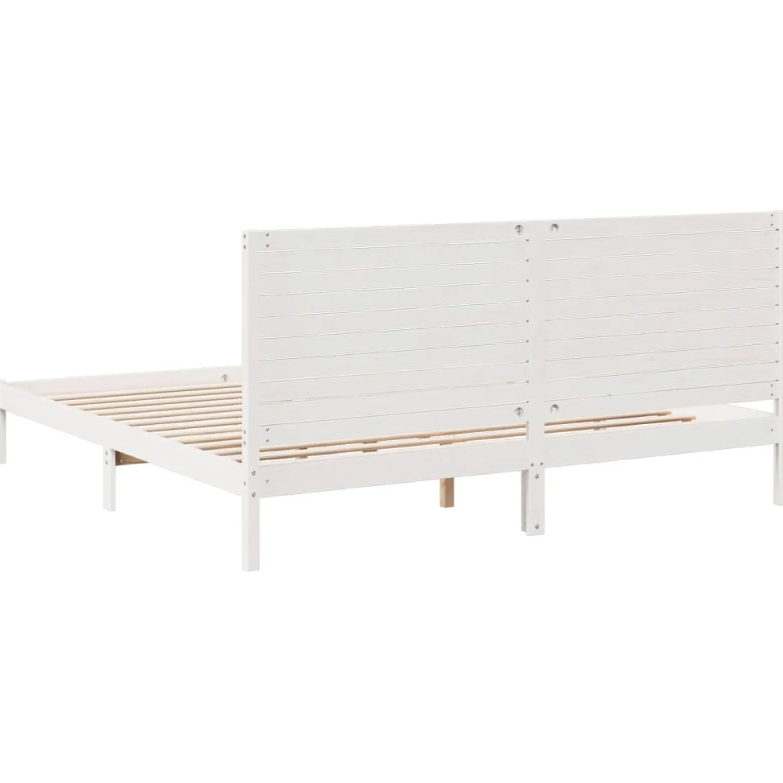Łóżko Drewniane z Regałem Rama Łóżka Ze Stelażem Biała 180x210 cm