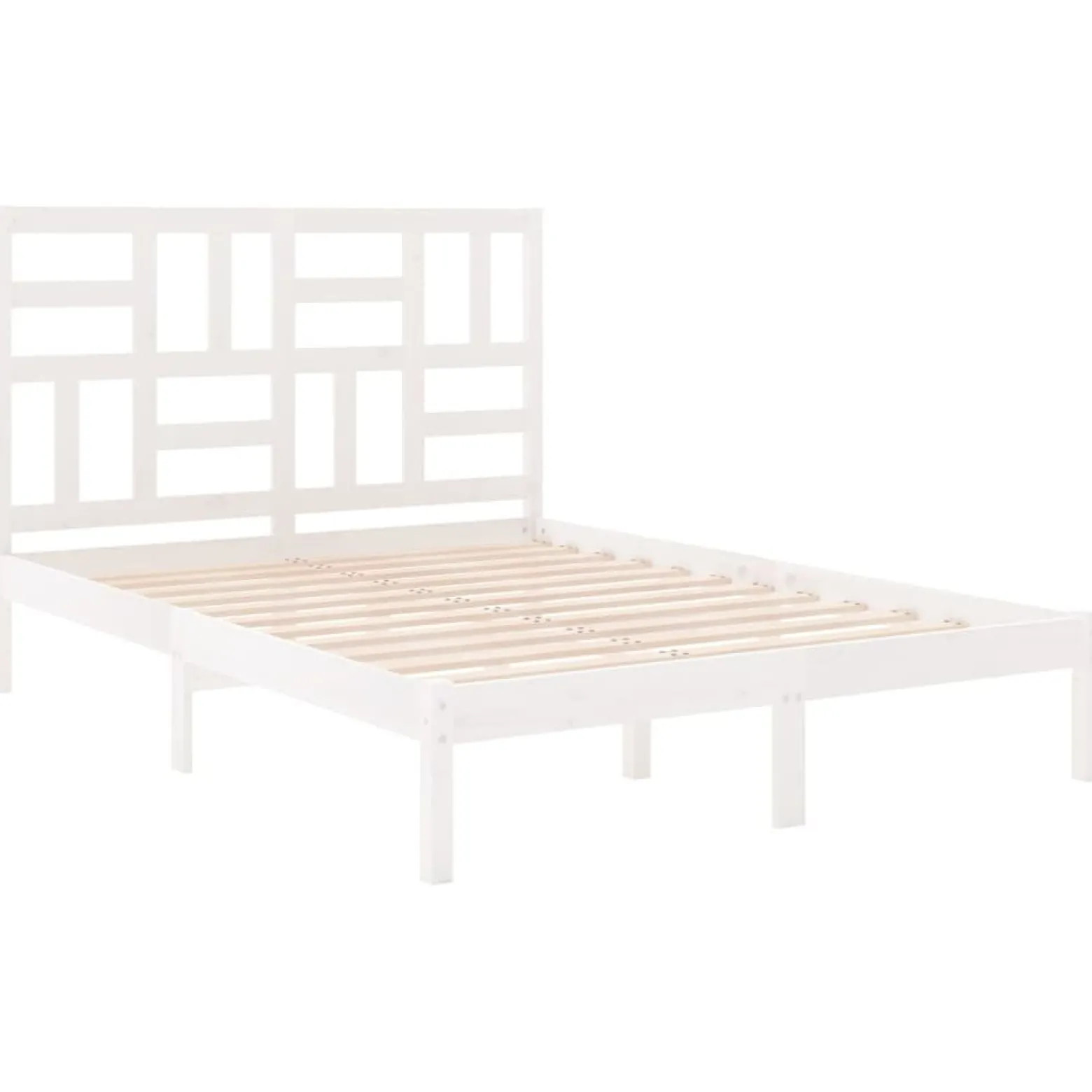 Łóżko Drewniane z Regałem Rama Łóżka Ze Stelażem Biała 140x190 cm
