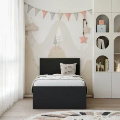 Łóżko dziecięce SIMPLE bez materaca | 90x200 Czarne