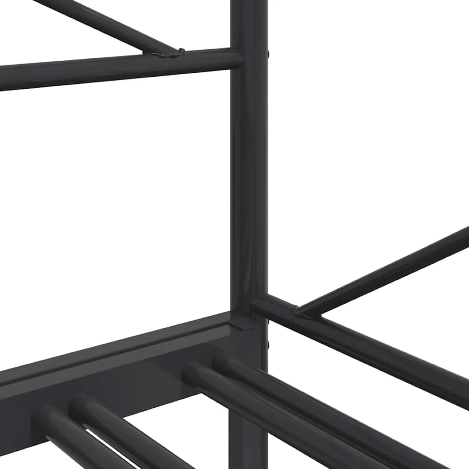 Łóżko Dzienne Metalowe Pojedyncze 90x200 Czarne Rama Łóżka ze Stelażem