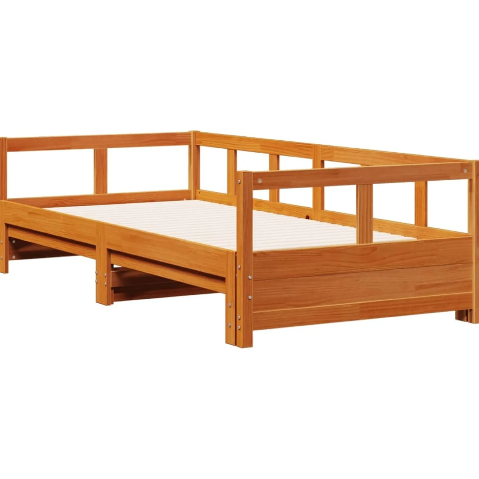 Łóżko Dzienne Sofa Rama Łóżka Drewniana Brązowa 80x200 cm