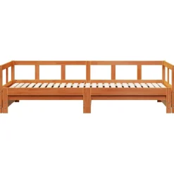 Łóżko Dzienne Sofa Rama Łóżka Drewniana Brązowa 80x200 cm