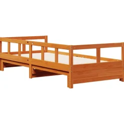 Łóżko Dzienne Sofa Rama Łóżka Drewniana Brązowa 80x200 cm