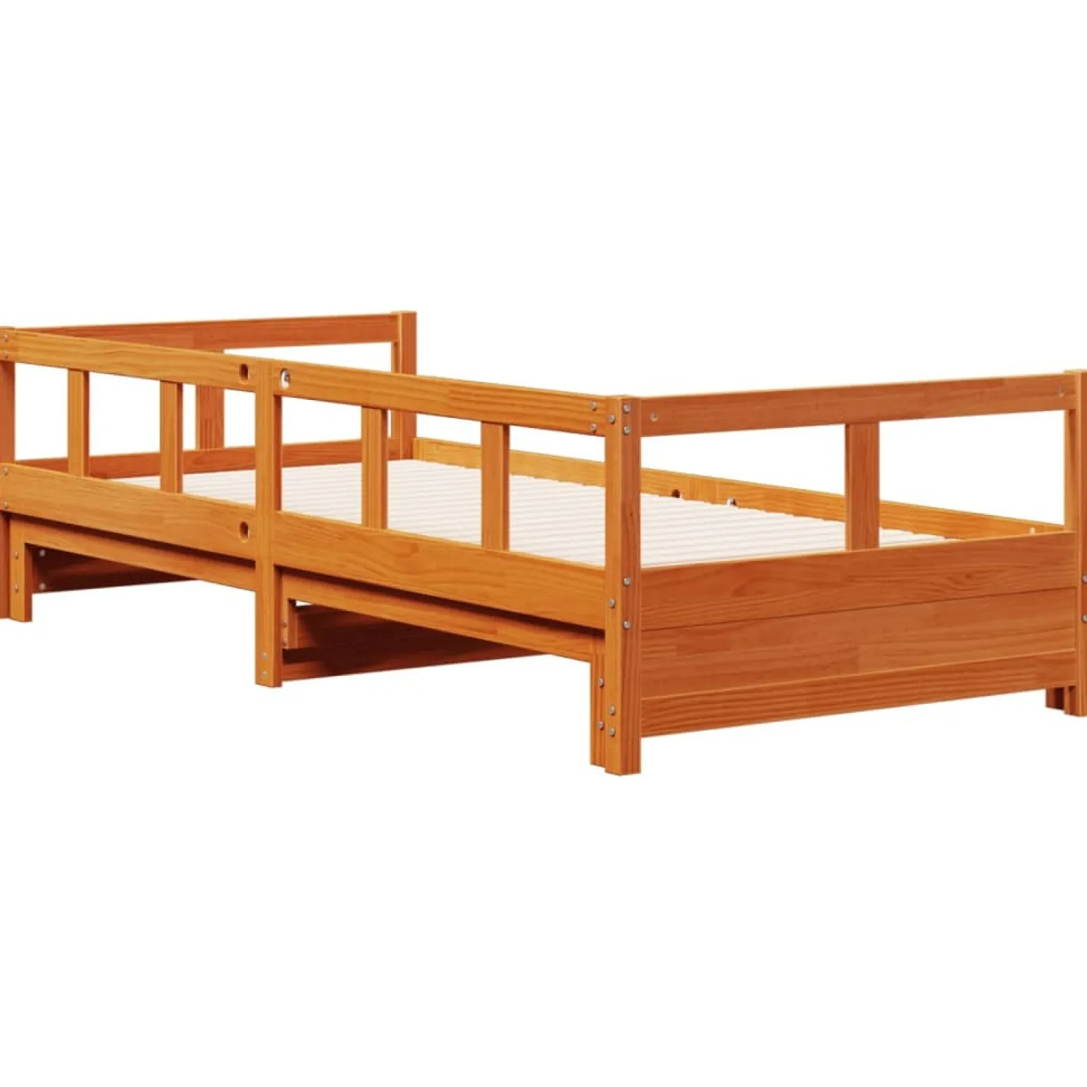 Łóżko Dzienne Sofa Rama Łóżka Drewniana Brązowa 80x200 cm