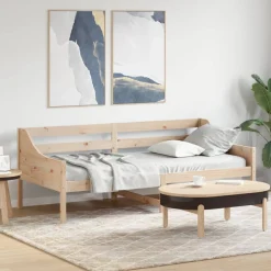 Łóżko Dzienne Sofa Rama Łóżka Drewniana Brązowa 80x200 cm